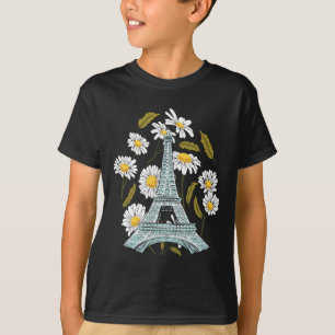Eiffel Tower Autumn Flower Paris Fall In France So T-Shirt