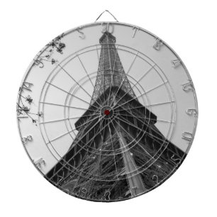 Eiffel Tower b/w Dartboard