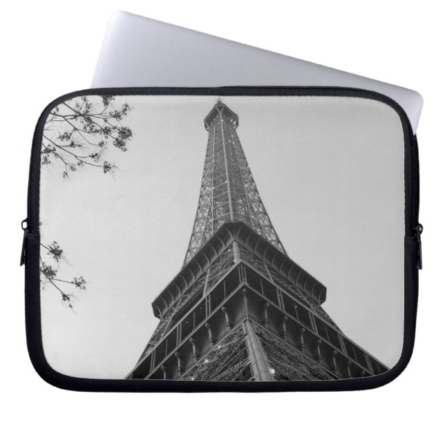 Eiffel Tower b/w Laptop Sleeve (Front)