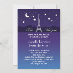 Eiffel Tower Bat Mitzvah Invitation
