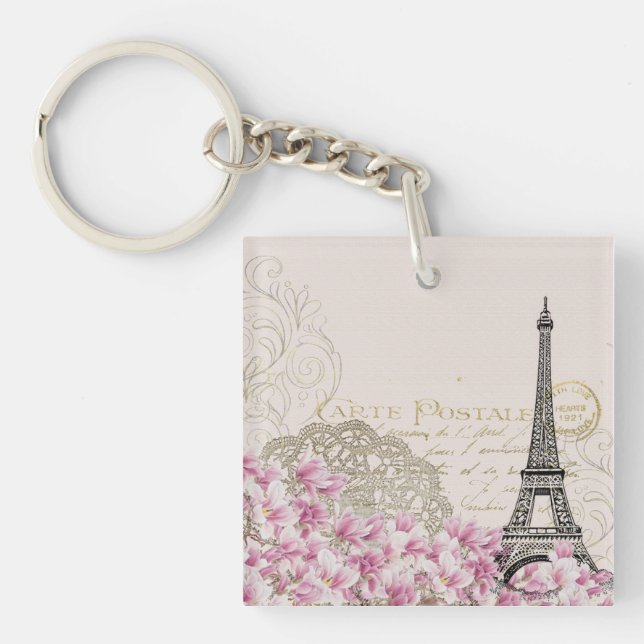 Eiffel Tower Best Wedding Destination Paris Europe Key Ring (Front)