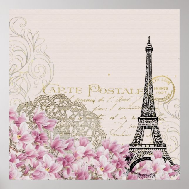 Eiffel Tower Best Wedding Destination Paris Europe Poster (Front)