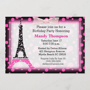 Eiffel Tower Birthday Party Invitation