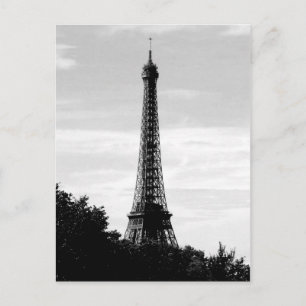 Eiffel Tower Black and White Postcard
