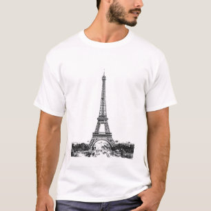 Eiffel tower black and white T-Shirt
