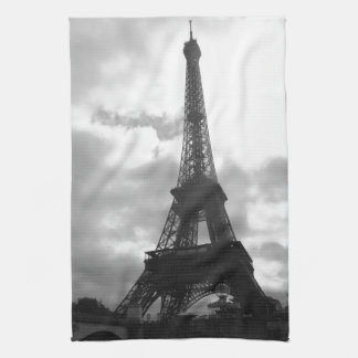 Eiffel Tower Black tone Tea Towel