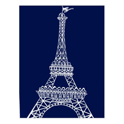 Eiffel Tower Blue and White Template | Zazzle