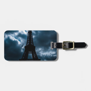 Eiffel Tower Blue Night Luggage Tag