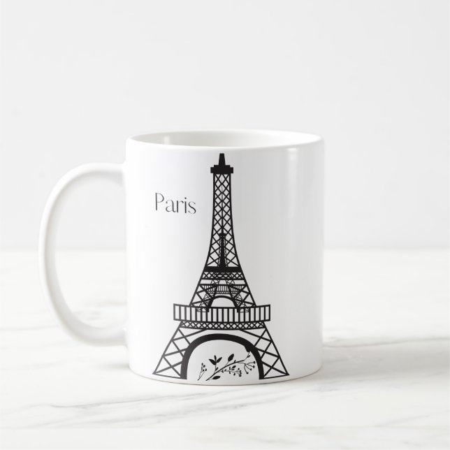 Eiffel Tower Bonjour Paris Mug (Left)