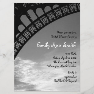 Eiffel Tower Bridal Shower Invitations
