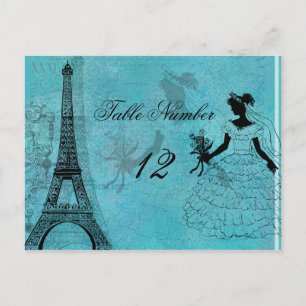 Eiffel Tower Bride Table Number Postcard