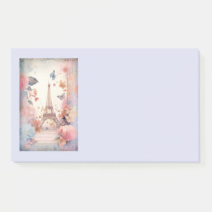 Eiffel Tower Butterflies and Flowers Post-it Notes