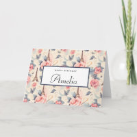 Eiffel Tower Butterfly and Roses Pattern Birthday