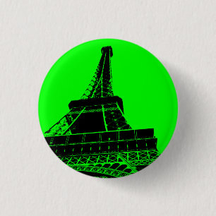 Eiffel Tower Button in Green