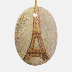 Eiffel Tower by Georges Seurat, Vintage Fine Art Ceramic Tree Decoration