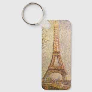 Eiffel Tower by Georges Seurat, Vintage Fine Art Key Ring