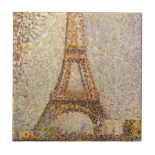 Eiffel Tower by Georges Seurat, Vintage Fine Art Tile