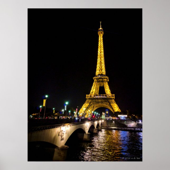 Eiffel Tower by Night over in Paris, France Poster (Front)