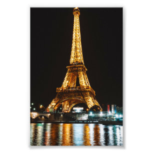 Eiffel Tower by night Photo Print