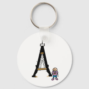 Eiffel Tower Cartoon Key Ring