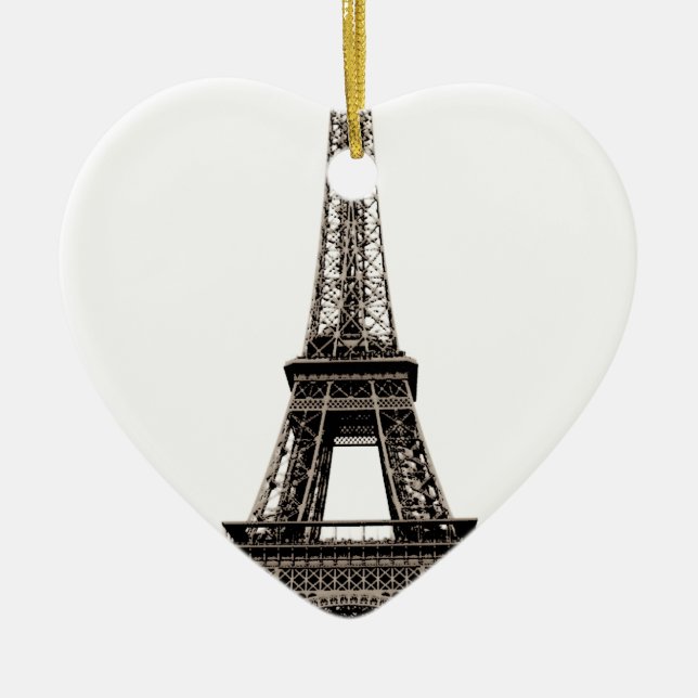 Eiffel Tower Ceramic Tree Decoration (Front)