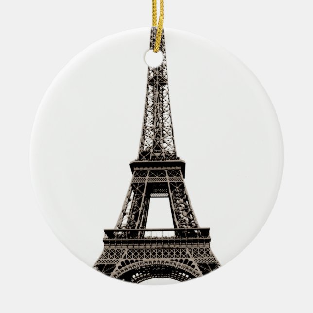 Eiffel Tower Ceramic Tree Decoration (Front)