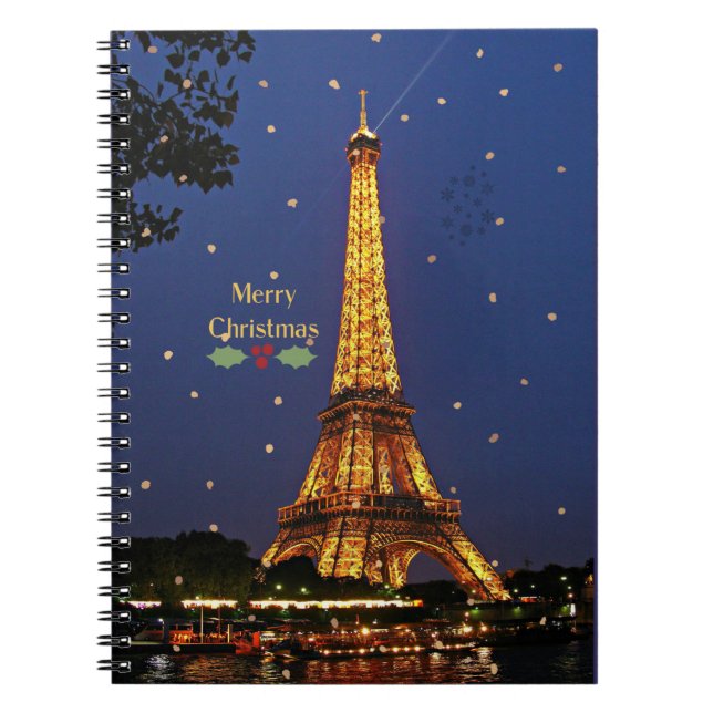 Eiffel Tower Christmas Notebook (Front)