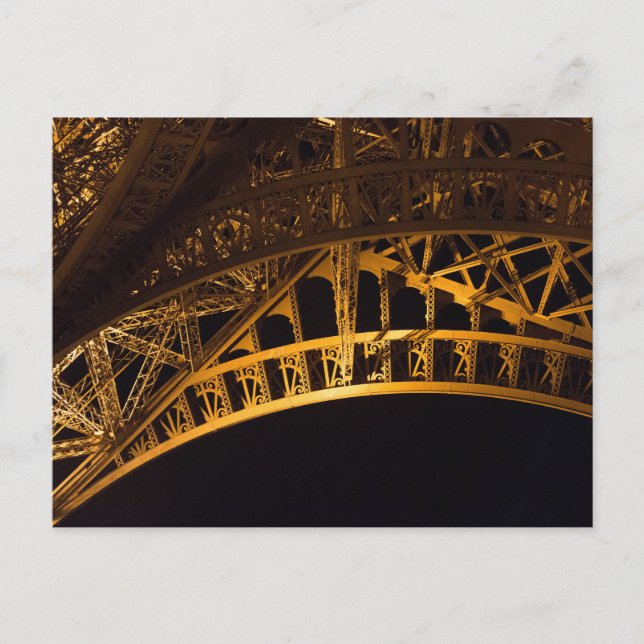 Eiffel Tower Closeup at Night, Paris Postcard (Front)