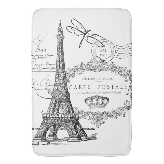 Eiffel tower collage bath mat (Front Vertical)