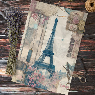 Eiffel Tower Collage Decoupage Tissue Paper