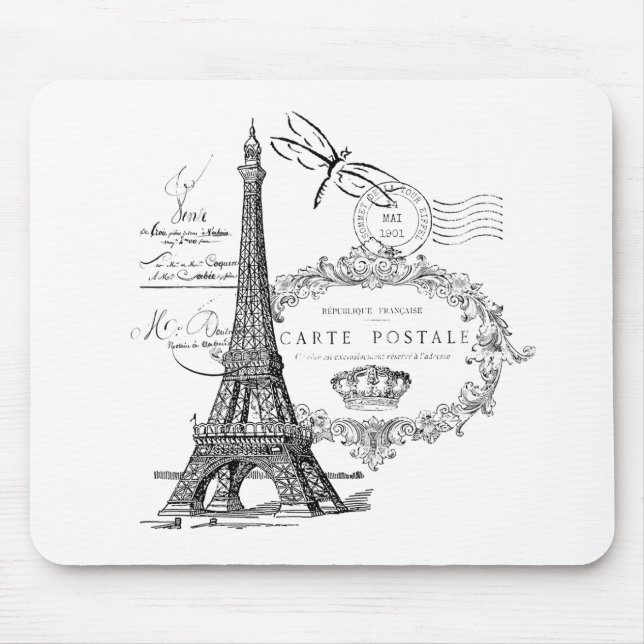 Eiffel tower collage mouse mat (Front)