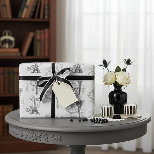 Eiffel tower collage wrapping paper