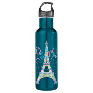 Eiffel Tower Confetti 24 oz. Electric Blue 710 Ml Water Bottle