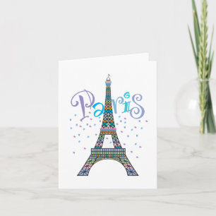 Eiffel Tower Confetti note card