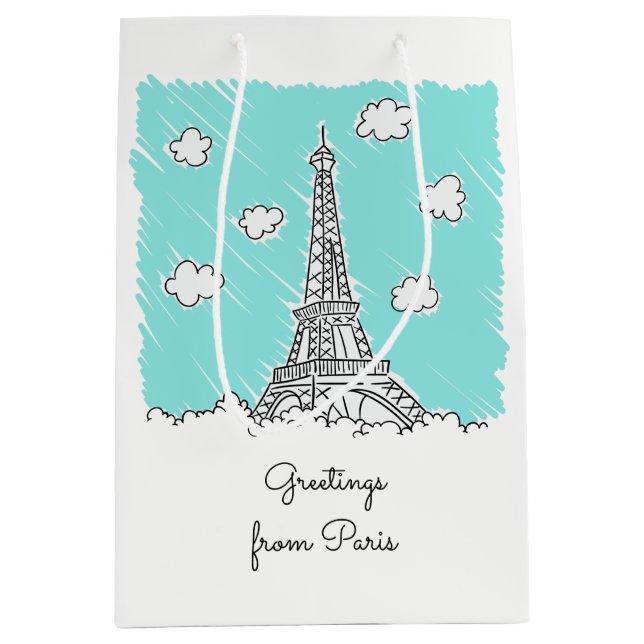 Eiffel Tower custom text gift bag (Front)
