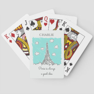 Eiffel Tower custom text playing cards