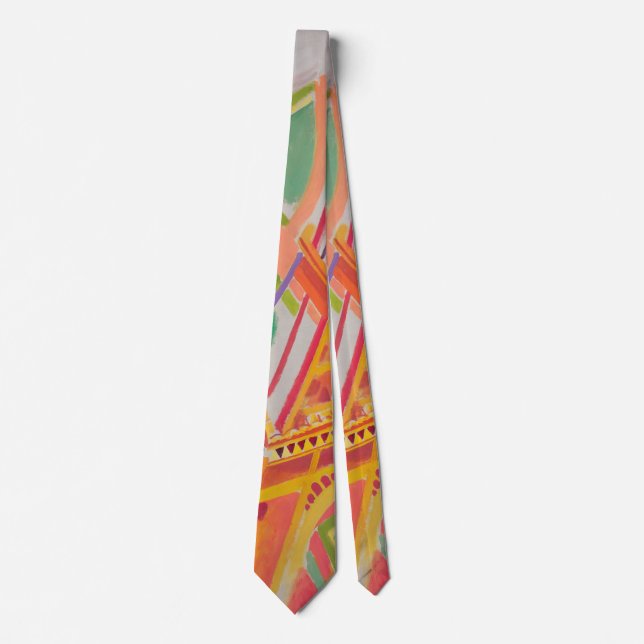 Eiffel Tower Delaunay Abstract Colourful Painting Tie (Front)