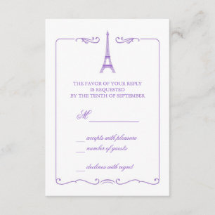 Eiffel Tower Elegant RSVP Card Invitation