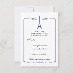 Eiffel Tower Elegant RSVP Card Invitation
