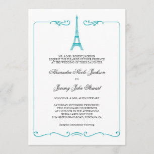 Eiffel Tower Elegant Wedding Invitation