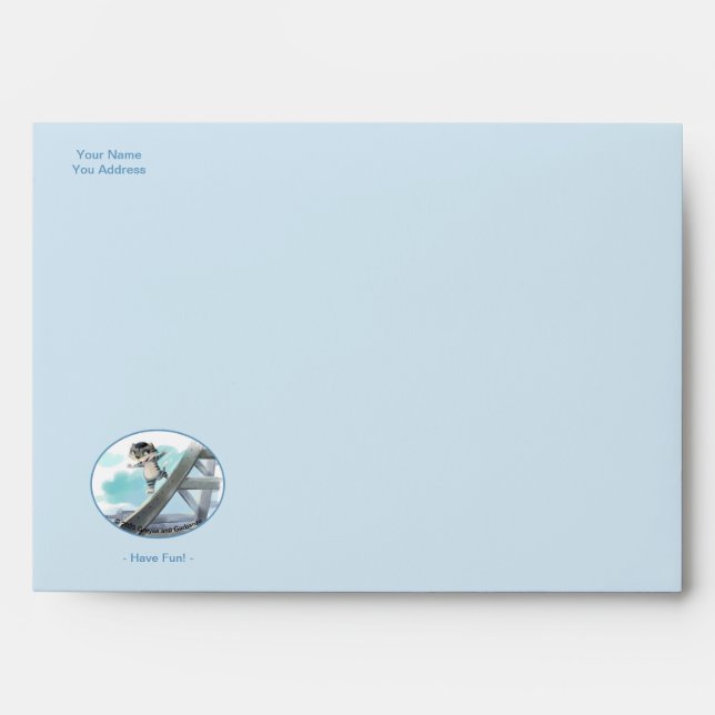 Eiffel Tower Envelope - Fun Blue (Various)  (Front)