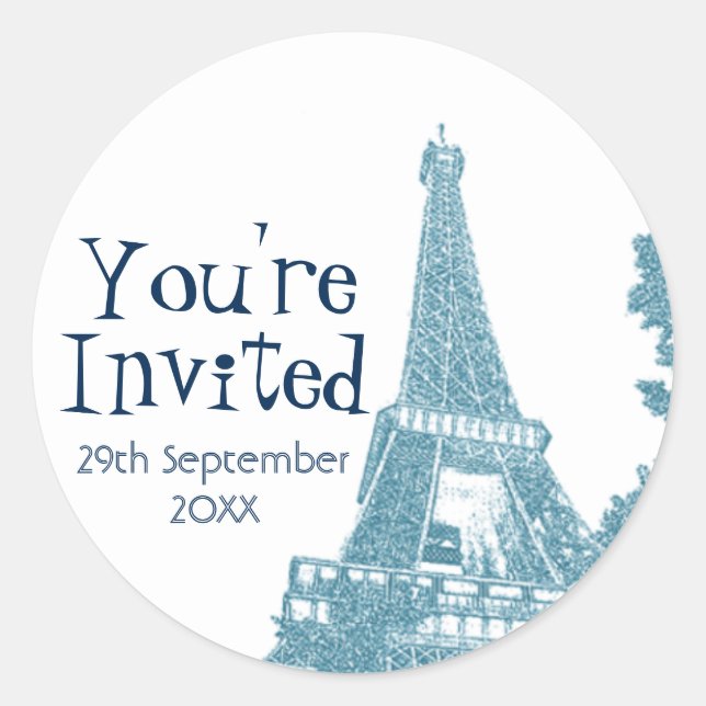 Eiffel Tower Envelope Seal Sticker (Front)