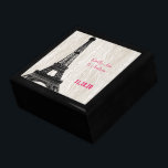Eiffel Tower Faux Wood Grain Keepsake Jewellery Bo Gift Box<br><div class="desc">Wedding Black Lacquer Keepsake Custom Designer Personalised Jewellery Box or Memory Box Elegant Unique Wedding Anniversary  Christmas Gifts or Valentines Day Gifts</div>