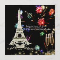 Eiffel Tower+fireworks champagne bubbles