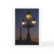 Eiffel Tower Folded Blank Greeting Card
