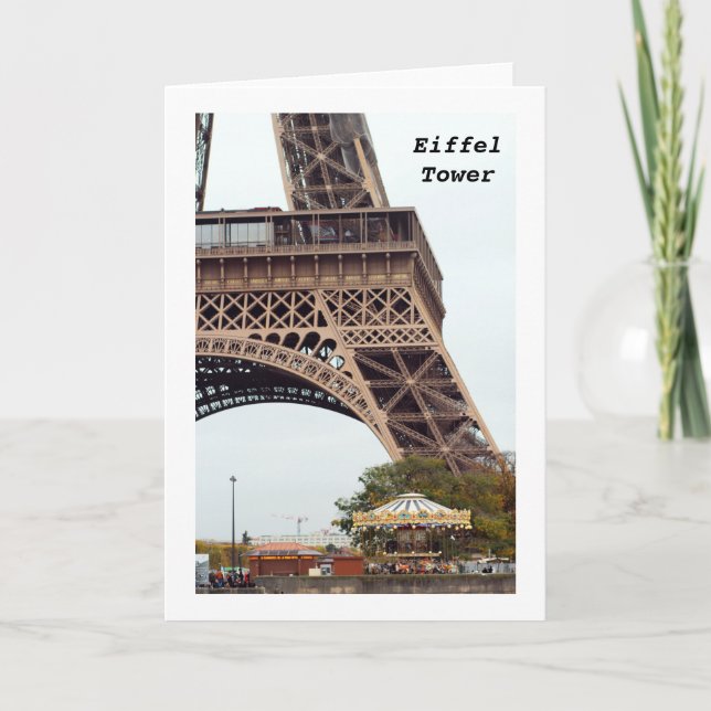 Eiffel Tower Folded Blank Greeting Card (Front)