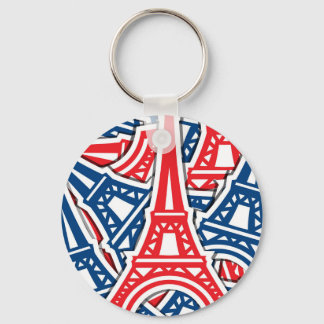 Eiffel Tower, France Pattern Key Ring