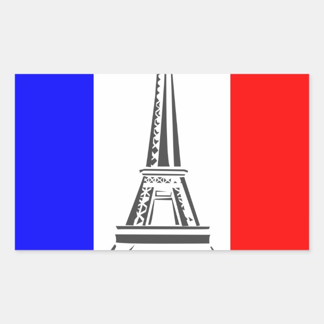 Eiffel Tower France Rectangular Sticker (Front)