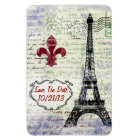 Eiffel Tower France Save The Date Magnet