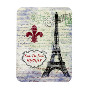 Eiffel Tower France Save The Date Magnet